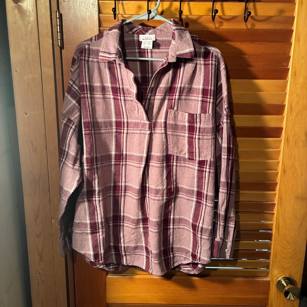 Ariat long sleeve button down shirt flannel - womens size XXL